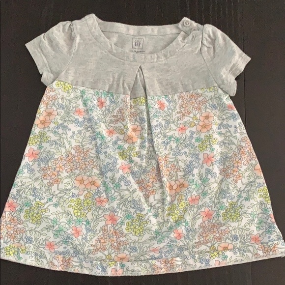 Baby gap grey and flowered shirt - Picture 1 of 2
